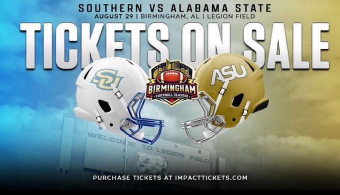 BamaStateSports's tweet photo. A new tradition begins 🏈 Tickets are on sale now 🎟️

🏟️ Legion Field
📍 Birmingham, AL
📅 August 29
📲 https://t.co/vqJwkctbYV

#SWARMAS1 https://t.co/cCLQnVtEz7