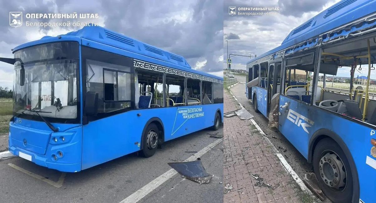 BowesChay's tweet photo. Ukraine once again struck a passenger bus in Russia. This time in Belgorod.

Six people are injured, including a 1yo girl, who is now in critical condition with shrapnel wounds, and a 10yo boy with blast injuries.

These are deliberate attacks on innocent children. https://t.co/BYgcpUV2wX