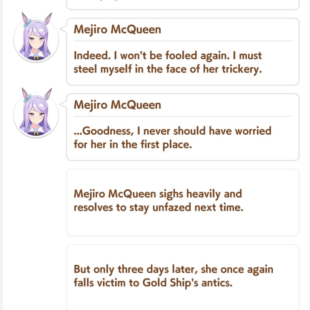 dailygorumak's tweet photo. mcqueen really can’t win against her soft spot for gold ship 😭

#gorumaku https://t.co/CTP8pczntN