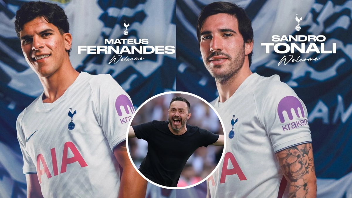 premierleague's tweet photo. It’s been an active summer for @SpursOfficial 🔄

How their new signings Sandro Tonali and Mateus Fernandes will transform their midfield 👇