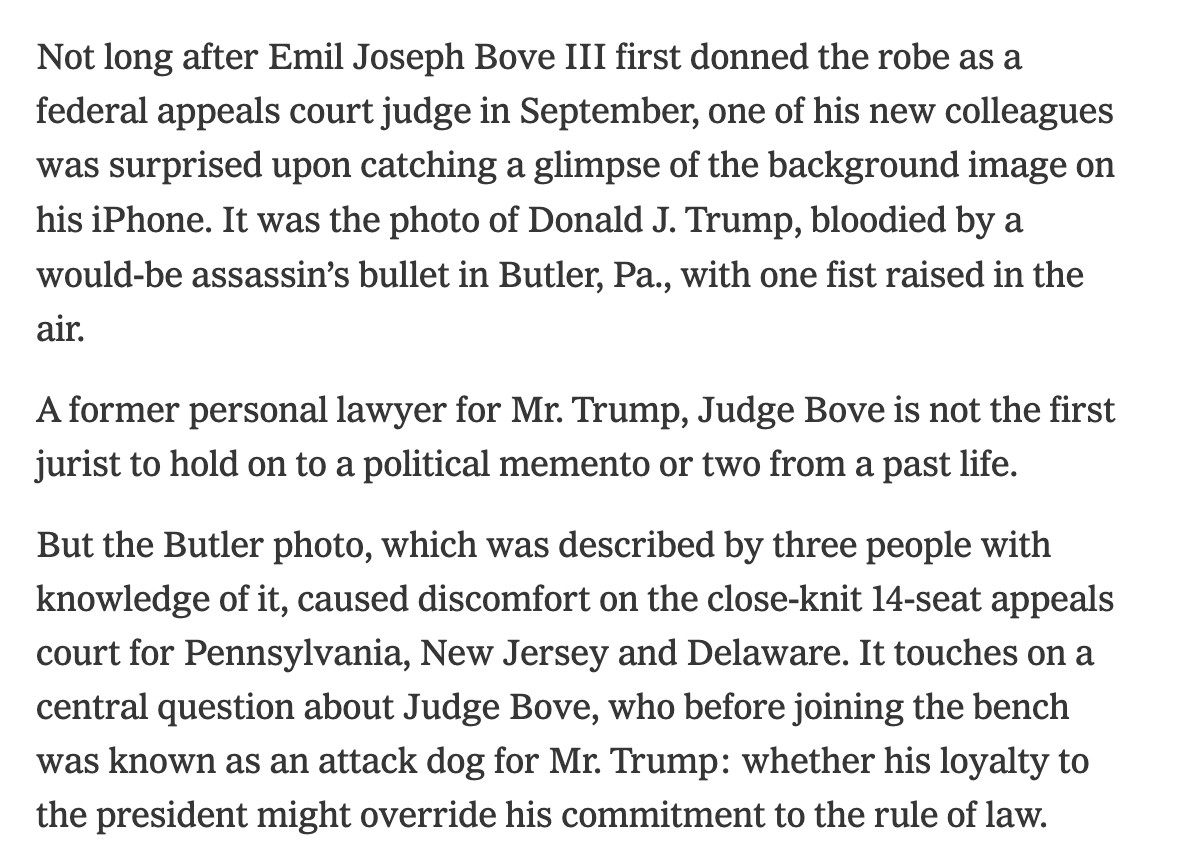 Schwartzesque's tweet photo. NEW, a profile of Judge Emil Bove and how he is acclimating to the Third Circuit >>> https://t.co/6EGehpMmwY