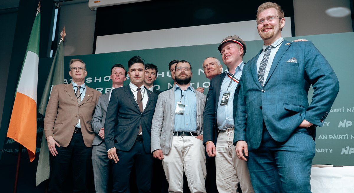 NationalPartyIE's tweet photo. Thank you to all our members, supporters and guests who attended our international conference. We were proud to host the first event of its kind in Ireland, welcoming guests from across Europe and America to discuss, promote and build upon what will save our nation - Remigration! https://t.co/9MwnMXUWnJ