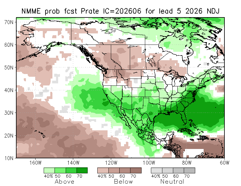 AndyHazelton's tweet photo. Latest NMME shows a very classic El Niño winter setup, with above-normal precipitation across the South/Gulf Coast (including well above-normal in Florida) and cooler temperatures thanks to increased cloudiness. Across the Northern U.S. and Canada, the forecast is warmer and drier than usual. 

We'll definitely have to watch for severe weather across Florida this winter with the roaring subtropical jet. Some of Florida's worst non-TC tornados have come from El Niño winters, most notably 1997-1998.