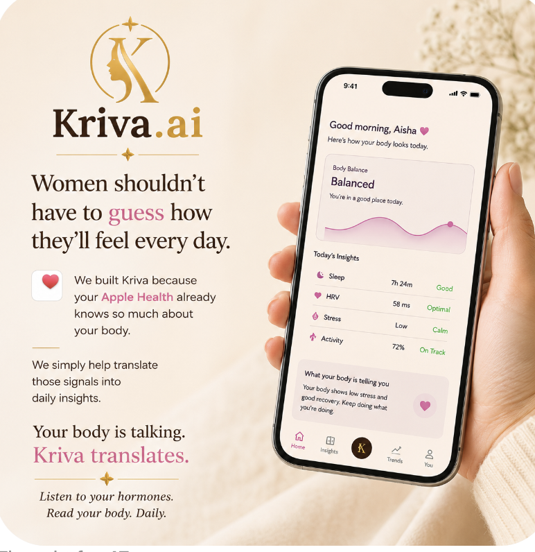 kriva_ai's tweet photo. Translate body signals into daily insights with @kriva_ai 
https://t.co/pdbsLSBMoj 
https://t.co/WxFxTH16hs
#FemTech #AppleHealth https://t.co/urnWfzwde5