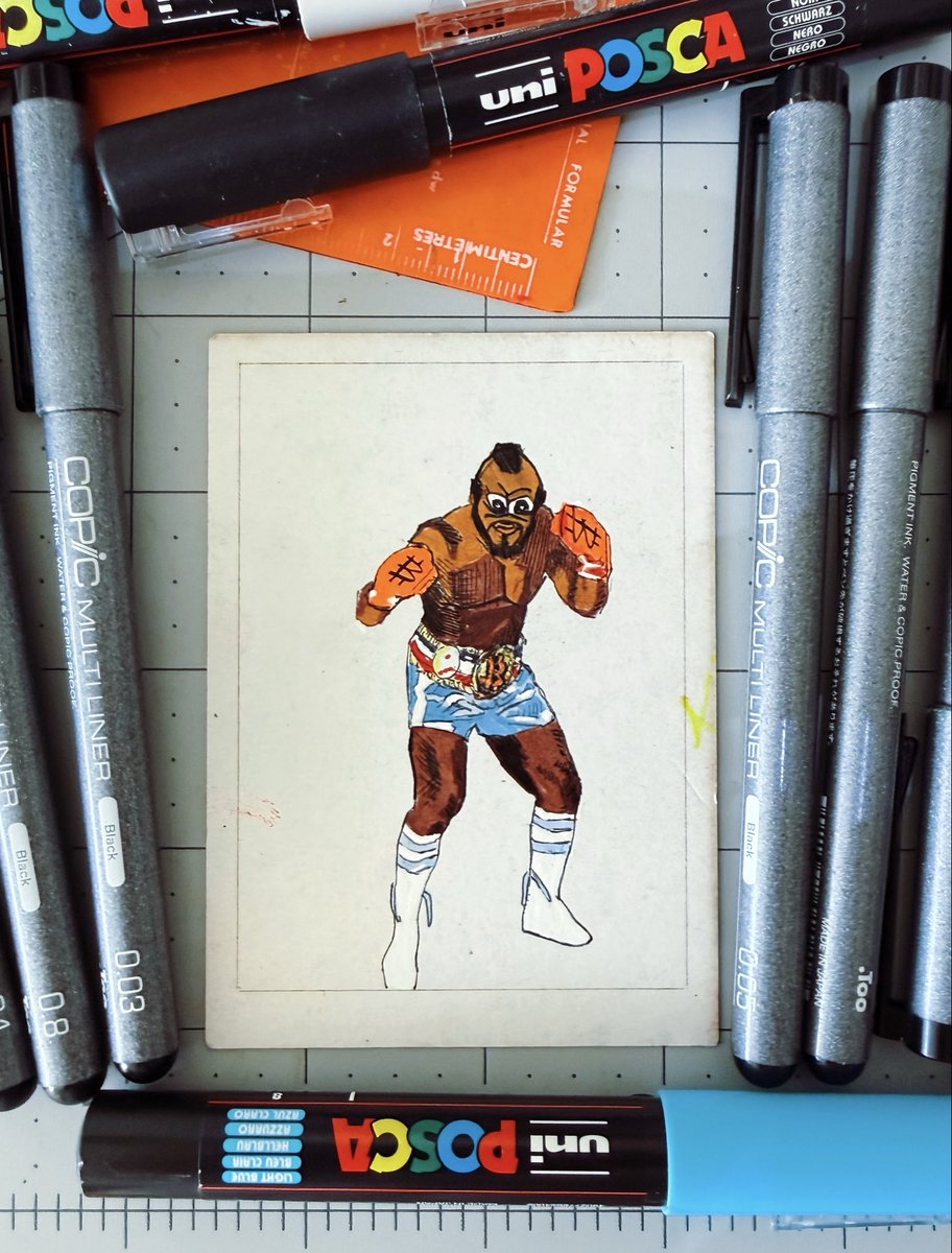 h_u_e_s_'s tweet photo. Gm 

“I pitty the fool” @MrT 
#Bitcoinart 🟧🐸 https://t.co/6Tx1VFNgA7
