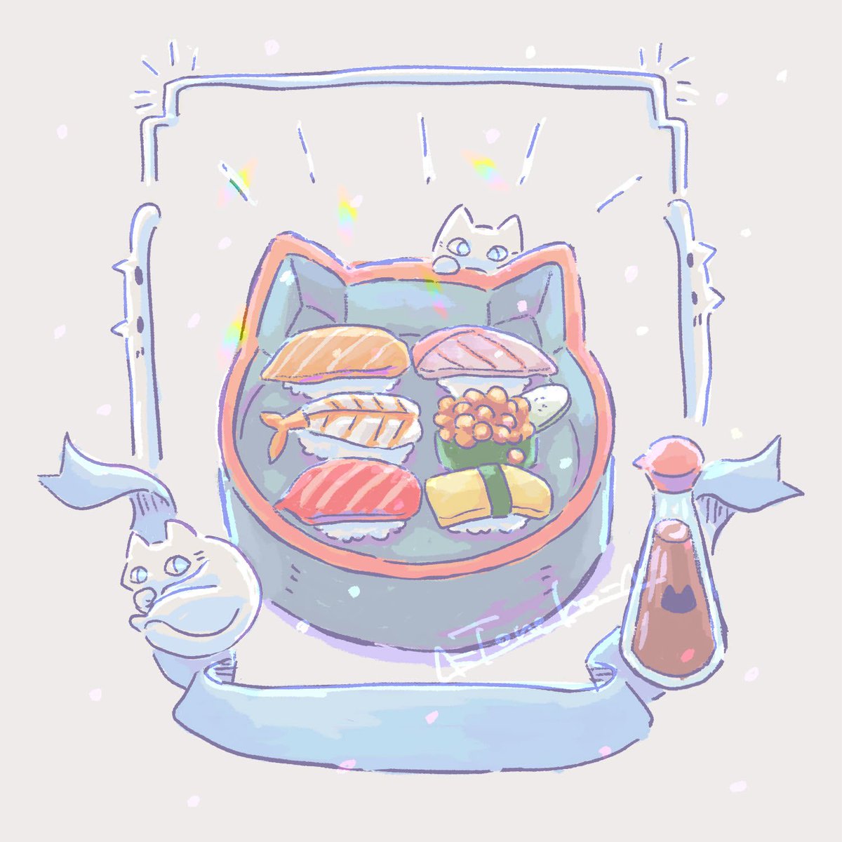 tonekoya's tweet photo. 🍣

#イラスト #猫 #ネコノグラフィー https://t.co/4UtaTGK3te
