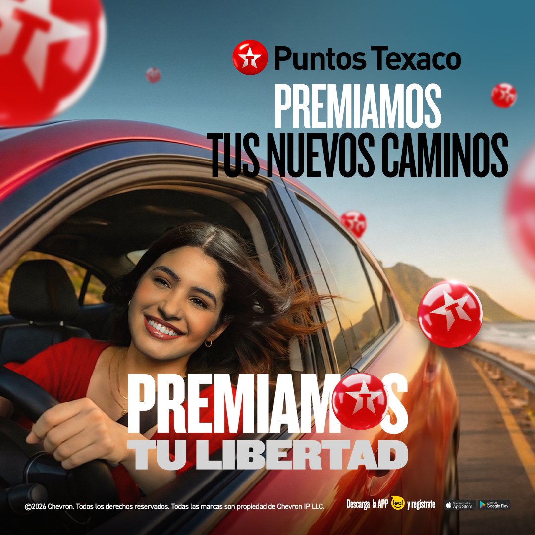 ASDER_sv's tweet photo. Premiamos tu libertad de moverte y recorrer más kilómetros 😎⭐️

Únete hoy mismo a Puntos Texaco y haz que cada tanqueada cuente ⛽️ 

#PuntosTexaco https://t.co/xEVaQEVrZ8