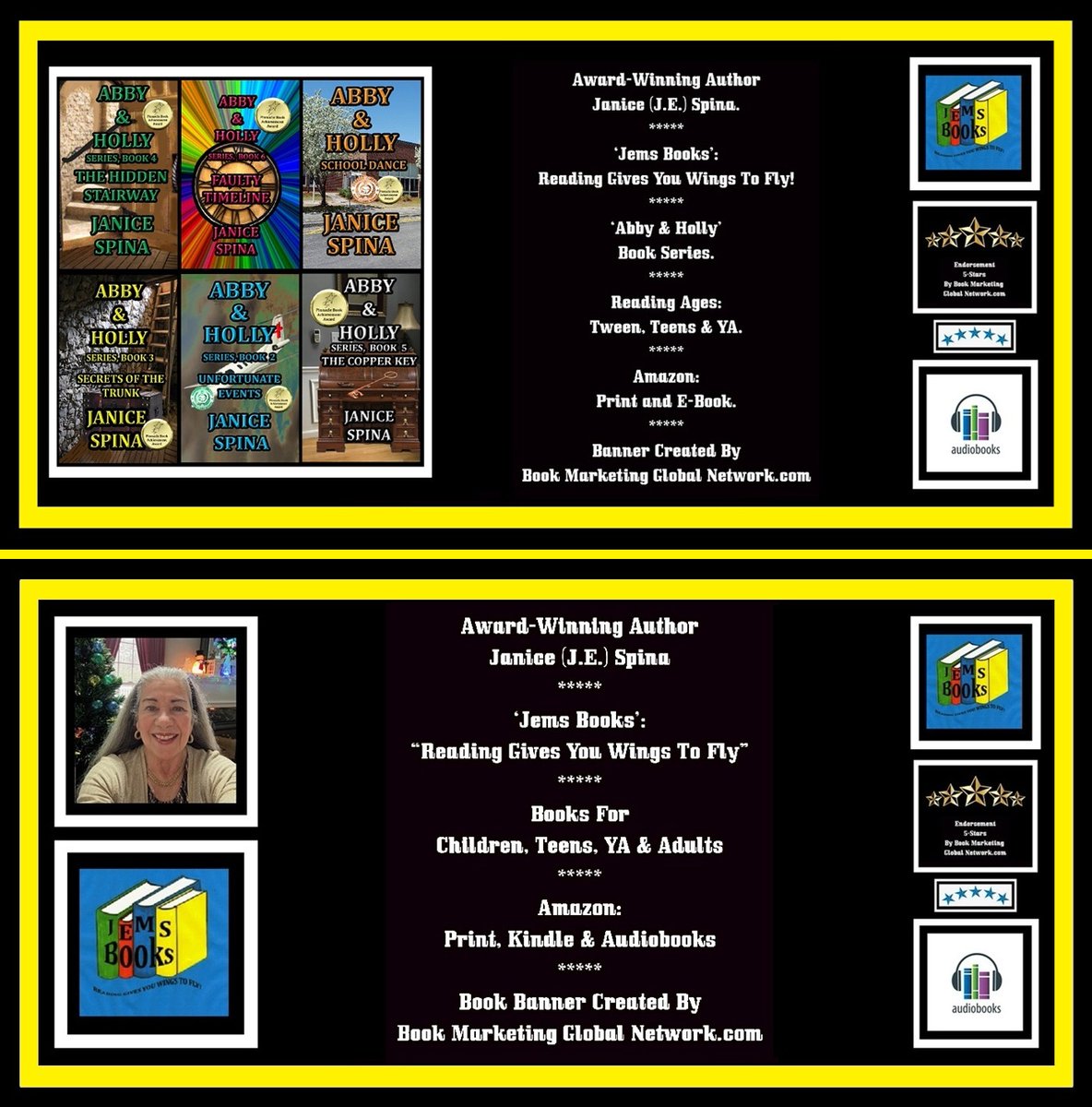 BMGlobalNetwork's tweet photo. Abby &amp; Holly Book Series by Janice (J. E.) Spina. For Tween, Teens and YA. Jems Books (Reading Gives You Wings To Fly). https://t.co/91NJm9O2Q6 https://t.co/OkQDgbvoc7