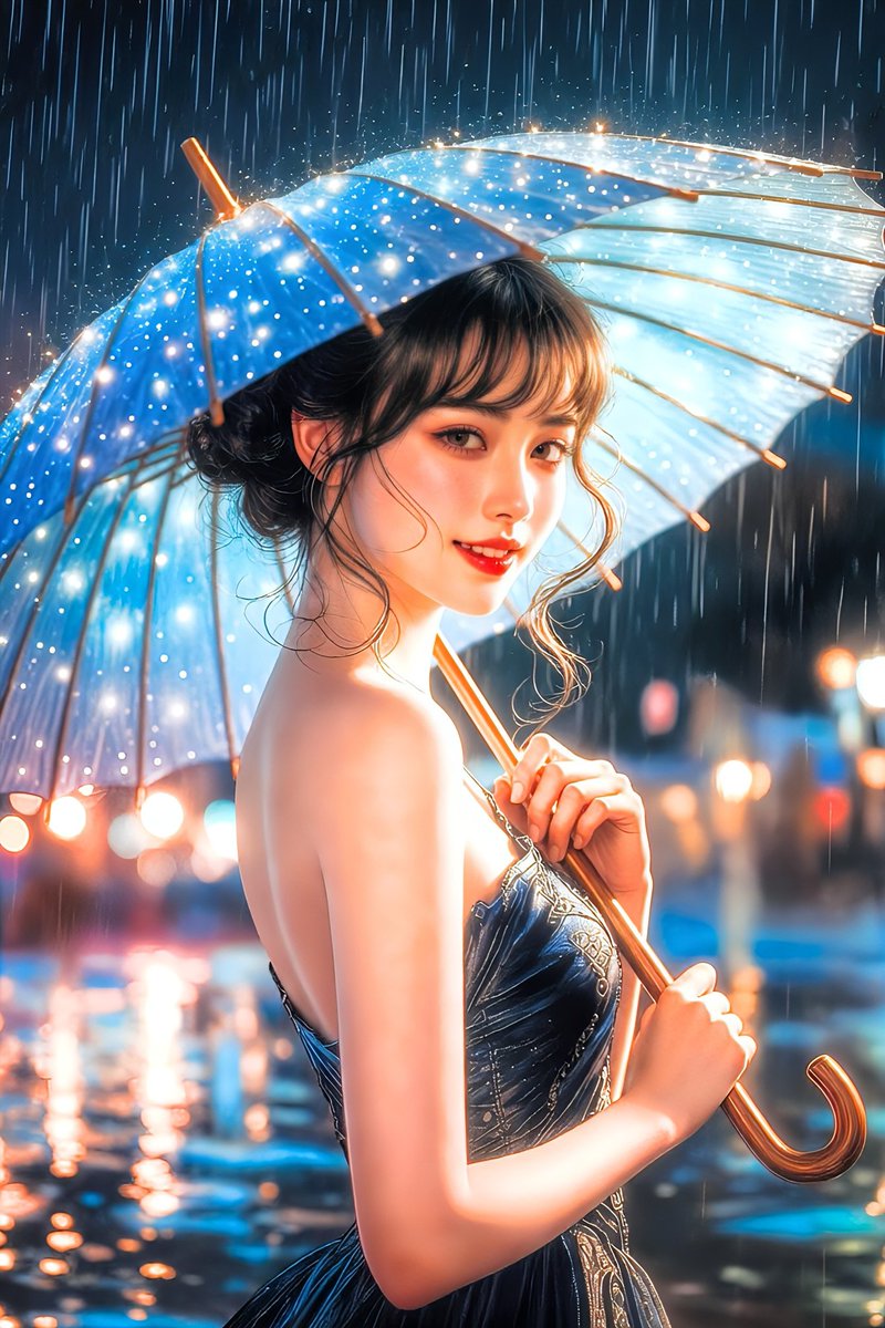 doubleroutezero's tweet photo. それではみなさん、
おやすみなさい(:3[____]

ヤバっ、本降りだわ。
この傘じゃしのげなそうね。
どっかで雨宿りしない？

 #Zeroworks
#AIillustration
SFW,no nudity, no suggestive intent, https://t.co/yJ3NQyc8yu