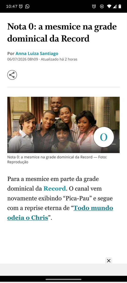 davidsurt's tweet photo. o artigo todo é esse kkkkkkk
só pra meter o pau na record de graça https://t.co/I5t4BmaBqm