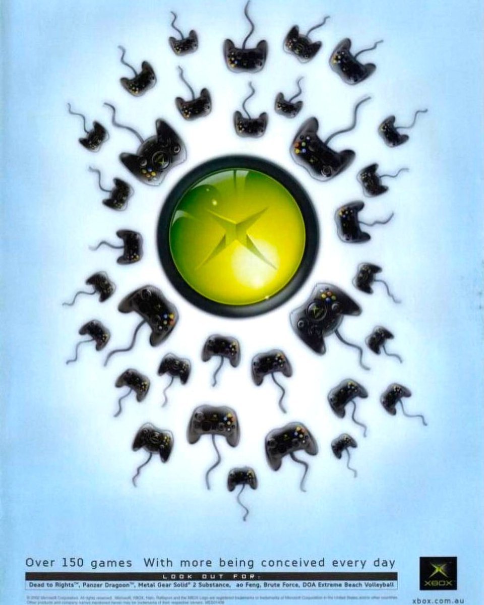 VideoGameHstry's tweet photo. XBOX ad (2001) https://t.co/dgKSBMclb4