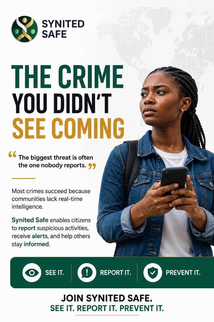 SynitedSafe's tweet photo. Every report has the potential to prevent harm.
Synited Safe helps communities identify risks,report incidents &amp; receive timely alerts that support faster, smarter action.
Together, we can build stronger communities.
Visit https://t.co/bhE6mY9w1k
Available on Android app store https://t.co/LInWZH07ST