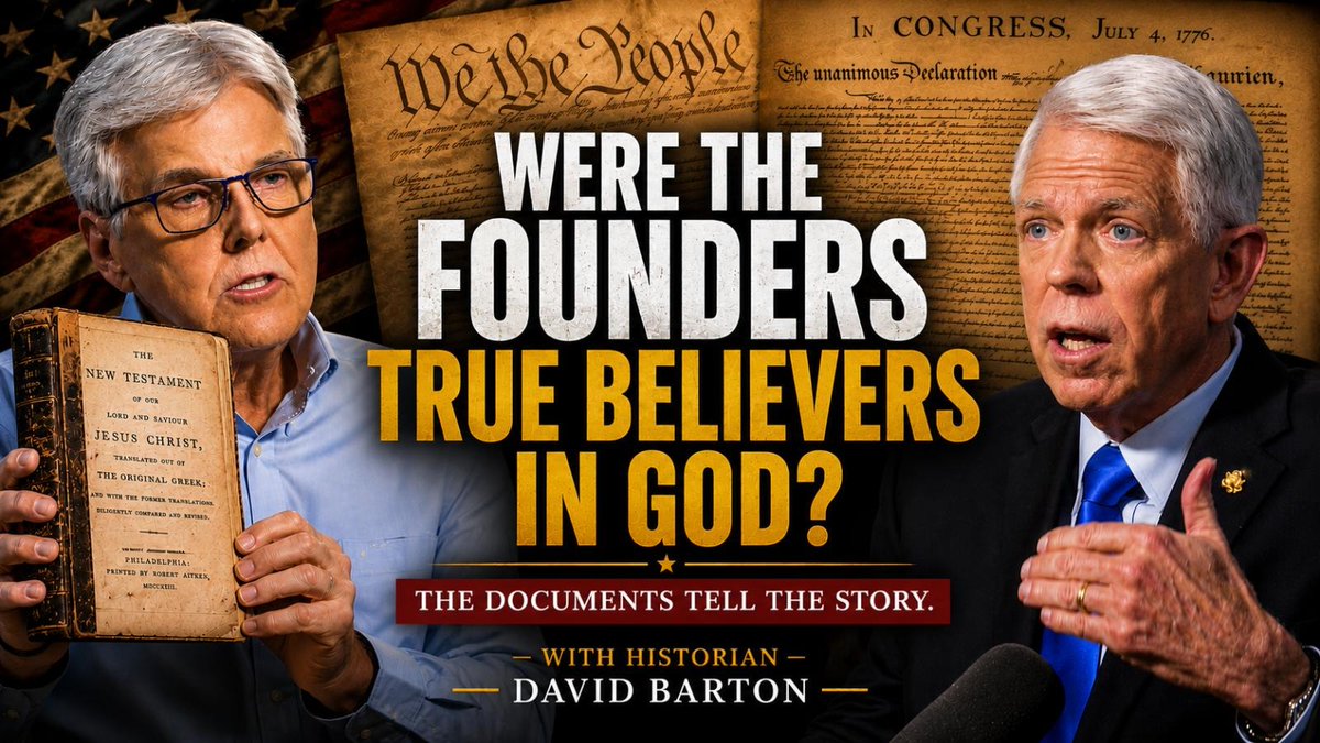 DanPatrick's tweet photo. NEW EPISODE: Part 1 of my conversation with David Barton is now live! We had a fascinating discussion about the Founding Fathers and their belief in God. Watch or listen wherever you get your podcasts. @DavidBartonWB #txlege https://t.co/ws0zZIHrKV https://t.co/AgMqzCcBj6