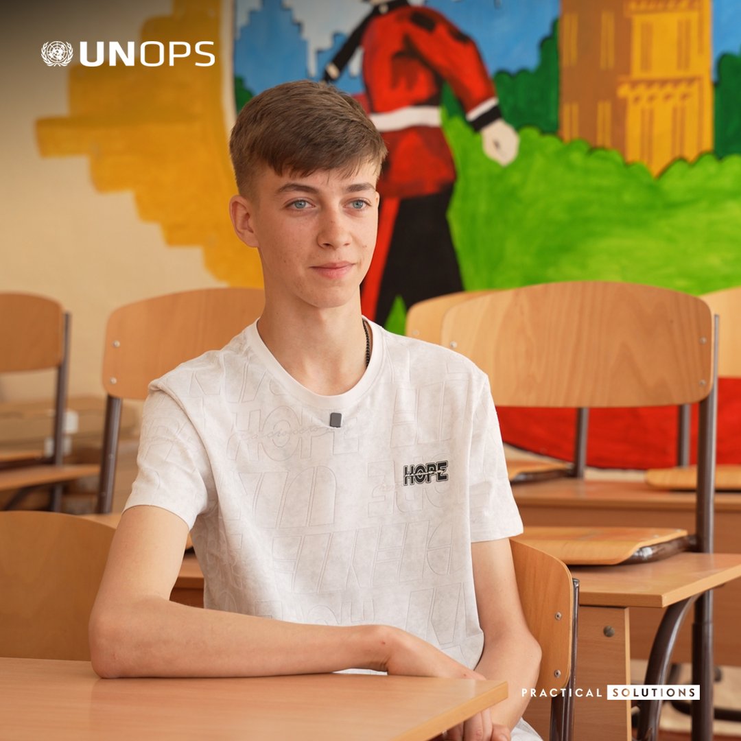 UNOPS's tweet photo. Since the start of Russia's full-scale invasion, 1000s of Ukrainian children have reverted to online schooling – forcing them to miss out on vital in-person social interactions.

At Kalynivka Lyceum in Ukraine's Mykolaiv Region, a new shelter built by @UNOPS_UEE with funding from @DanishMFA is helping provide a safe space to learn in person…

… And a renewed sense of normality.

https://t.co/I468j4DKIy