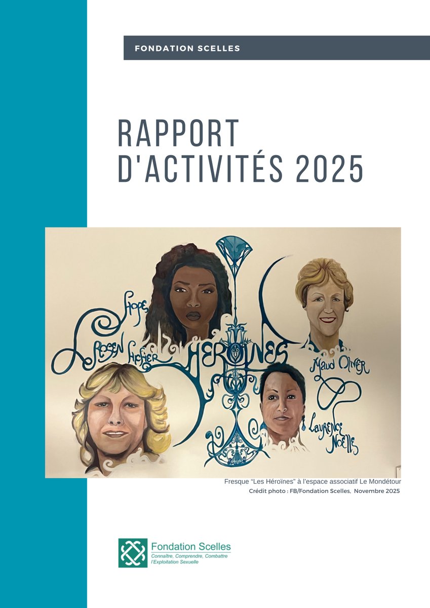 Fond_Scelles's tweet photo. Rapport d'activités 2025 : En 2025, la Fondation Scelles a renforcé son engagement contre le  système prostitutionnel autour de trois axes : sensibiliser, former et agir. L'année a été marquée par l'inauguration du Mondétour, espace associatif dédié. https://t.co/WpXHXLCzXl https://t.co/mQ4TGONiQO