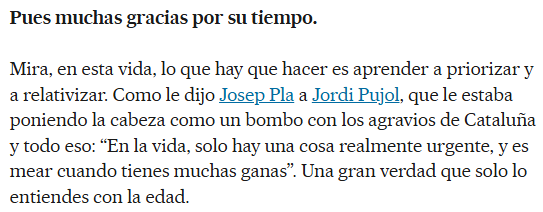 Futaugas's tweet photo. Pere Navarro: “No tengo ningún pariente que fabrique balizas”.
Luz Sánchez-Mellado.
El País.
#Ganas #Mear #Pla #Pujol #Urgente. https://t.co/EtM6lKxvWf