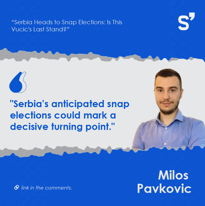sbunker's tweet photo. 🗳️Serbia Heads to Snap Elections: Is This Vucic's Last Stand?

✍️ by @pavkovic_m https://t.co/G4r5TUYjF3