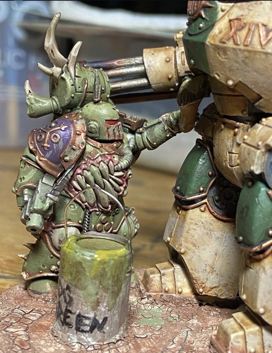 LegitMiniPaintn's tweet photo. It’s time to paint! #warhammer #deathguard #dreadnought #warhammer30k https://t.co/YW4cnG8JIb