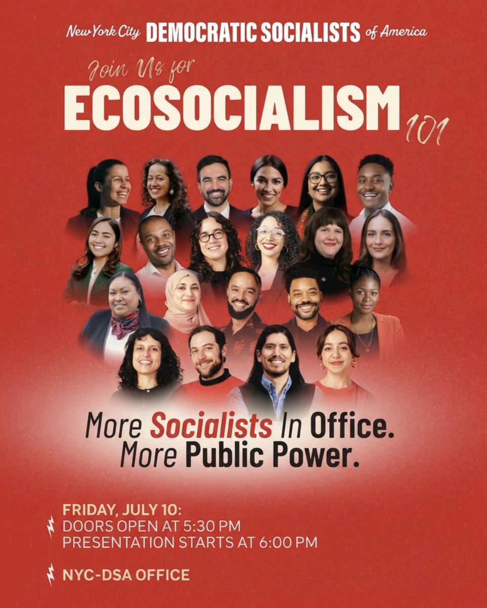 NYCDSA_Ecosoc's tweet photo. First heatwaves, now flooding. The climate crisis is here, and it’s not going away unless we organize.

We have the resources build a thriving future for all of us. But billionaires are hoarding them.

Climate change is class war. This Friday, come learn how we’re fighting back. https://t.co/naUmEofUXj