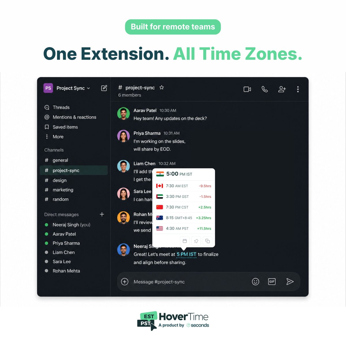 secondsae's tweet photo. Your team is in 6 time zones.
HoverTime shows all 6 in one hover in Gmail, Slack, WhatsApp, Notion, Discord, anywhere you work.
Country flags. Live offsets. Instant.
Try HoverTime Today - https://t.co/houFO7Ussm
#HoverTime #Productivity #TimeZones #RemoteWork #TimeConverter https://t.co/yE9tmuTb1T