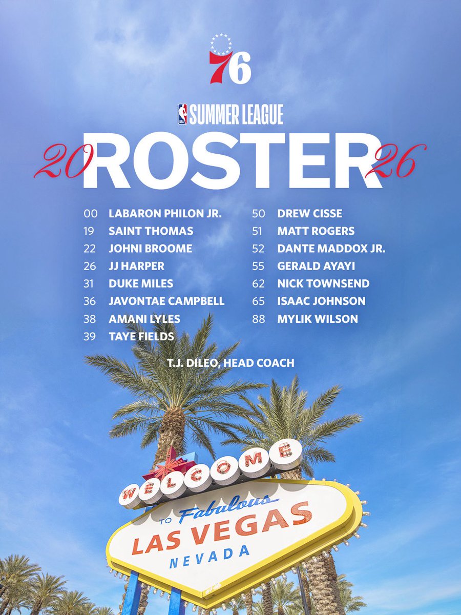 sixers's tweet photo. see you in Vegas. ☀️

your 2026 summer sixers ⤵️ https://t.co/2Xn7BDYsZr