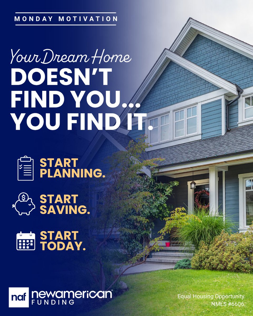 NAFMidWest's tweet photo. Monday is a great day to start something that your future self will thank you for.
If homeownership is one of your goals, let's make a plan to help you get there.
#NAF360
#NAFMidwest
#Mortgage https://t.co/aTybw4GvXw