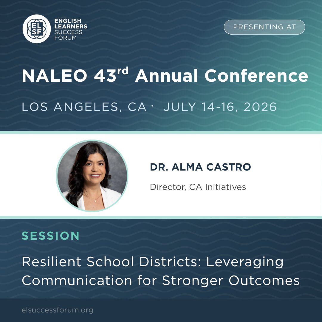 elsuccessforum's tweet photo. Declining enrollment, closures, achievement gaps, budget constraints — clear communication is how district leaders build trust and drive results.

Dr. Alma Castro joins a panel on this at @ NALEO: July 16, 10 AM PT. https://t.co/BgNmIMIGbm
