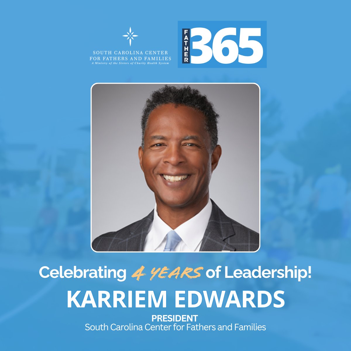 SCFathers's tweet photo. Honoring Karriem Edwards in his 4th year as President of SC Center for Fathers and Families! Under his leadership, our mission has sharpened and partnerships deepened. He was named 2026 Joyce Gillespie Ford Black Nonprofit Leader of the Year by Together SC. Thank you, Karriem! https://t.co/5CgeWDH8dB