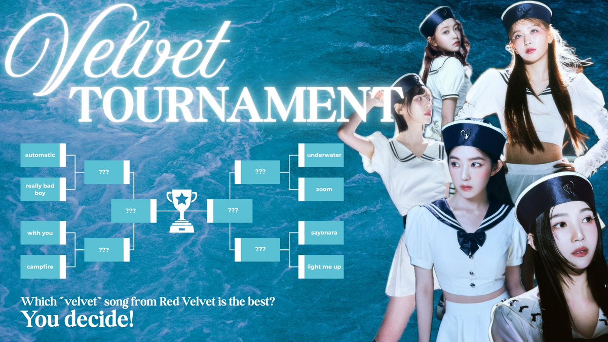 universerene's tweet photo. Red Velvet's "Velvet" side has been the source of some of their greatest hits, but which song will stand above the rest? 

In honor of the "Velvet Summer," I'll be doing a bracket tournament to determine which of their "Velvet" songs is the best! https://t.co/mIpZaKeVnt