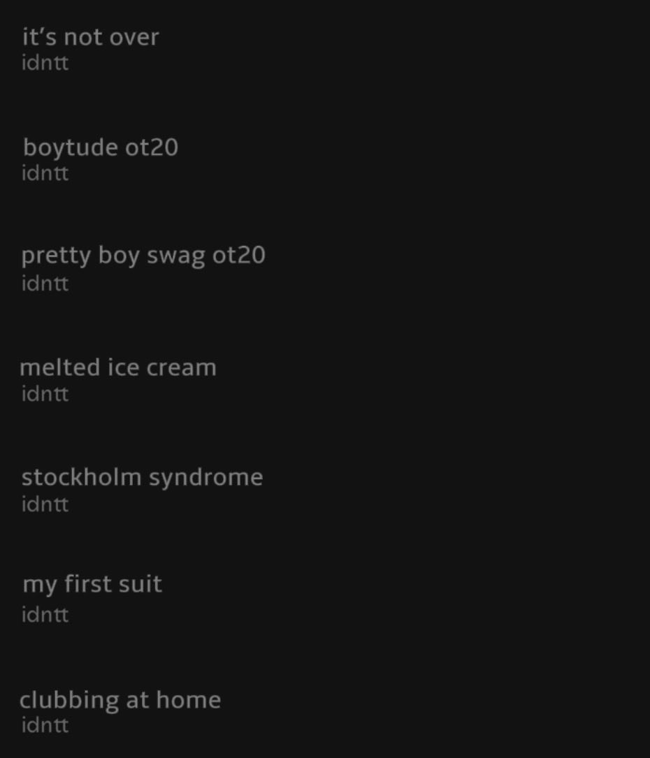 giwoongverse17's tweet photo. modhaus finally revealed the tracks 🙏🏼

#idntt #itsnotover #yesweare #unevermet https://t.co/AmFcxW6Z2p