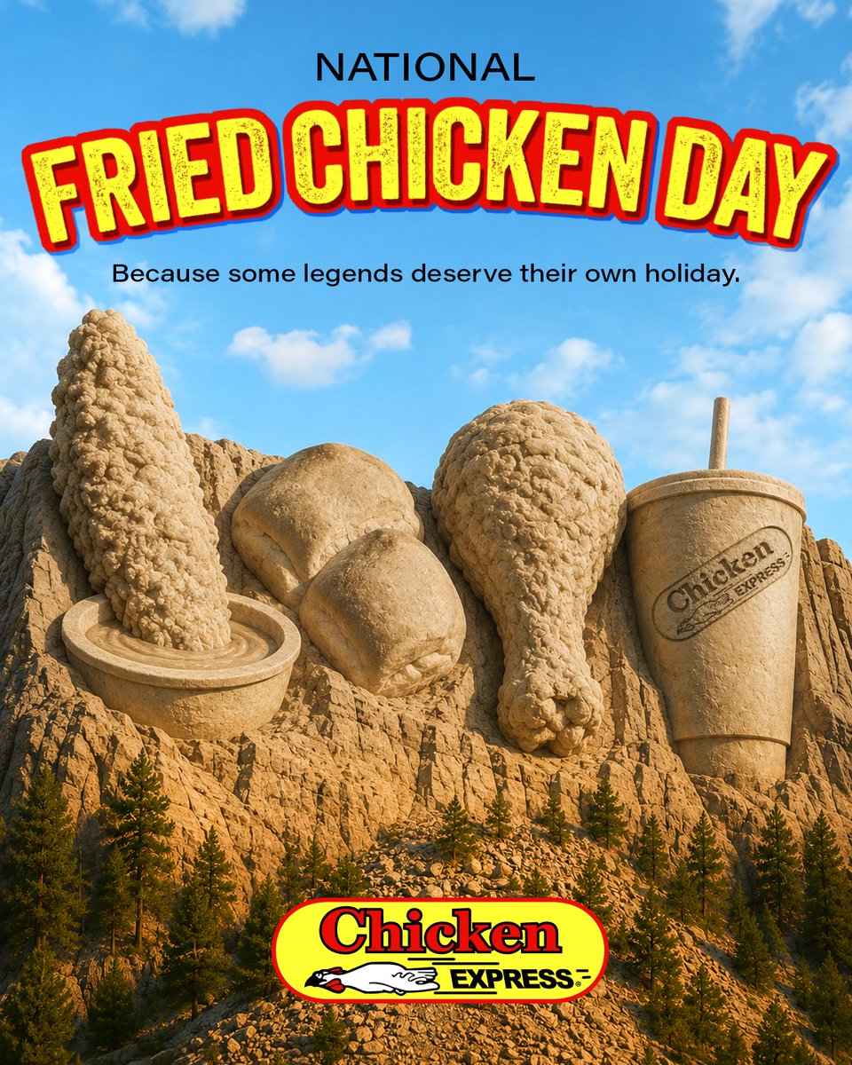 Chicken_Express's tweet photo. A holiday this delicious deserves to be celebrated. ๐ Grab your Express Tenders and make National Fried Chicken Day one to remember!
#NationalFriedChickenDay #ChickenExpress #ExpressTenders https://t.co/8Hcm3KNrdw