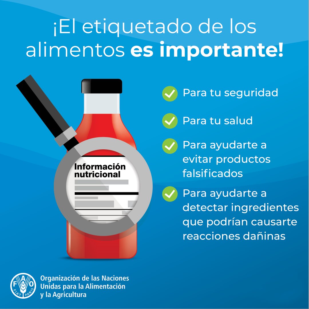 FAOenEspanol's tweet photo. 🥫El etiquetado de los alimentos nos ayuda a elegir alimentos sanos e inocuos.
🧐¡Leer y comprender las etiquetas puede ayudarnos a cuidar nuestra salud!
https://t.co/wAUuwbXCvi
#CodexCAC49 #InocuidadAlimentaria https://t.co/AgwSkxfgJY