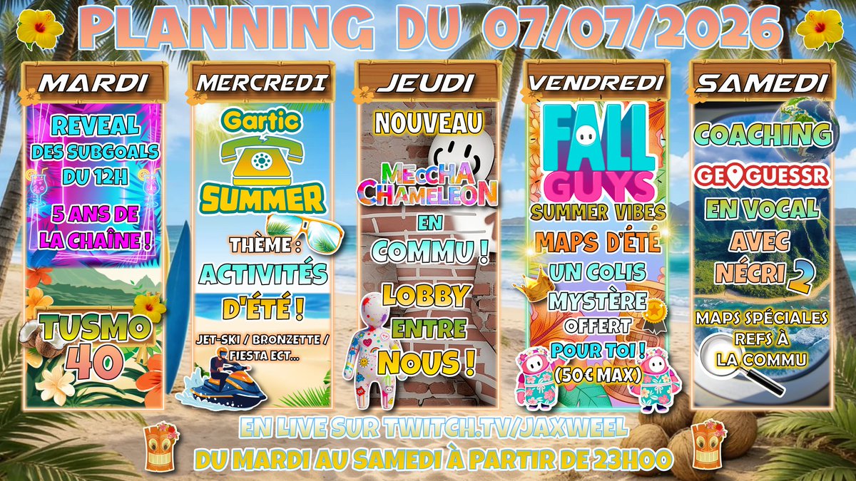 Jaxweel's tweet photo. Planning de la semaine dispo ici ! Bonsoir les hiboux, cette semaine gros reveal ! Et des jeux en coop en commu ! ❤️  On se retrouve mardi à 23h~ sur https://t.co/9YXEztR9El #twitchpartner #twitchaffiliate #twitch #streamer #streaming https://t.co/Rnprbr3YXn
