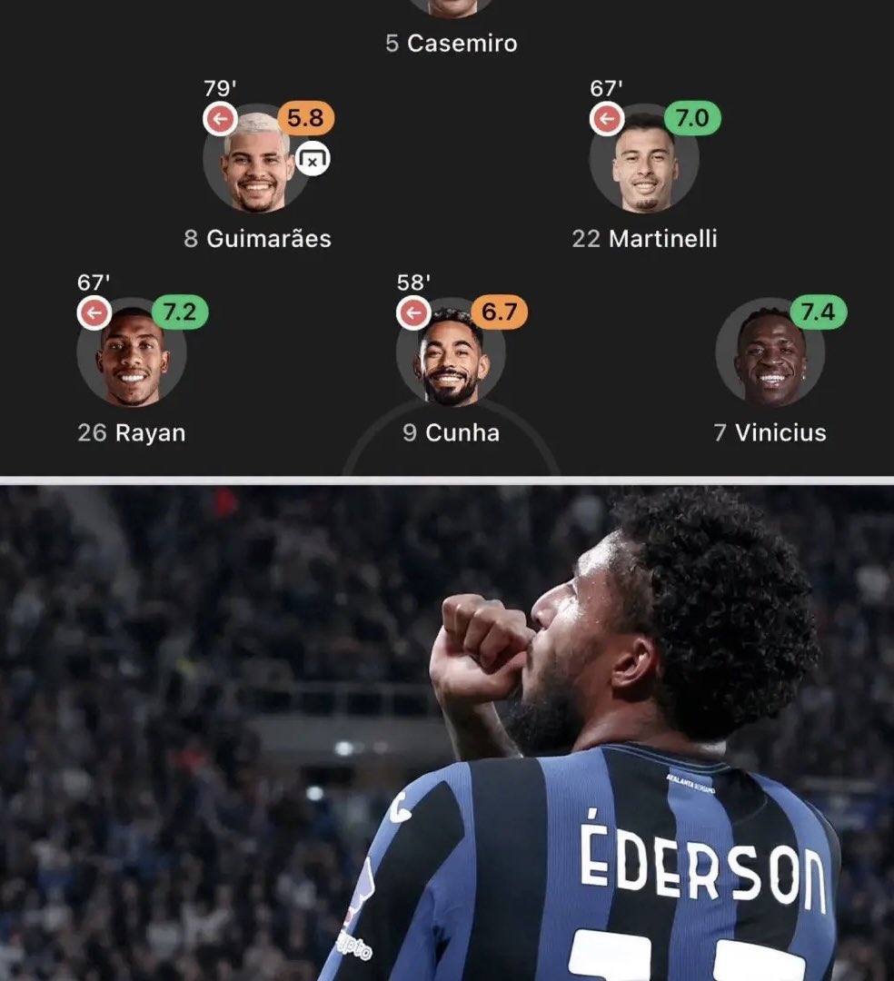 afc_sk14's tweet photo. Carlo Ancelotti actually played Gabriel Martinelli as a midfielder ahead of united Ederson, who’s a natural midfielder.😂😂 https://t.co/RvdHTxazKv