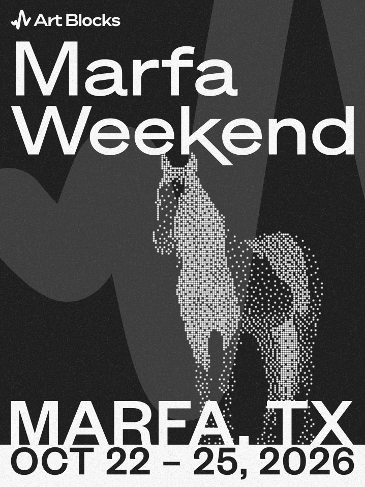 artblocks_io's tweet photo. Explore the Marfa Weekend 2026 commemorative poster collection.

Each one unique. Each one a 1 of 1 of X. 

https://t.co/SHnHIC0v06 https://t.co/ukOA9kpIaB