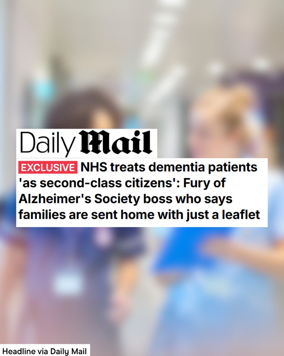 alzheimerssoc's tweet photo. 'Imagine being told you have a disease that will rob you of your memory, your independence and your ability to recognise the people you love – and then being sent home with a leaflet.

'That would be unthinkable for cancer.

'Yet for dementia, it happens all the time.

'A leaflet is not care or treatment.

'It doesn't help a frightened husband, wife or daughter when the person they love starts to disappear in front of them.

'The NHS is meant to be there for everyone who needs it but people with dementia are being cast aside and left to fend for themselves.

'People with dementia are not asking for special treatment. They are asking to be taken as seriously – and with the same urgency and compassion – that we rightly expect for cancer and heart disease.

'We need the same national mission, the same targets, the same urgency and the same refusal to accept late diagnosis and poor care as inevitable.

'If ministers can find the will to transform cancer care, they can find the will to transform dementia care.'

Michelle Dyson speaking to @‌DailyMailUK as part of our joint Defeating Dementia campaign.

Headline via Daily Mail.

Join us in demanding better for everyone affected by dementia: https://t.co/KU3JSNnhER 

Read the full article by Shaun Wooller at the Daily Mail: https://t.co/WlLkNmcxMK