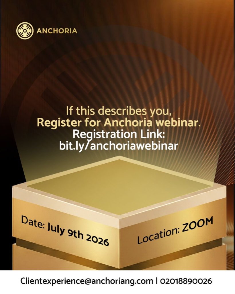 AnchoriaCapital's tweet photo. Sound like the kind of insight your portfolio needs?

The countdown is on! Join us for expert perspectives on the market and strategies to help you make more informed investment decisions.

Date: July 9, 2026
Time: 11:00 AM
Venue: Zoom

Register here: https://t.co/YxeFmWfw8J https://t.co/ihFD4mr3uL
