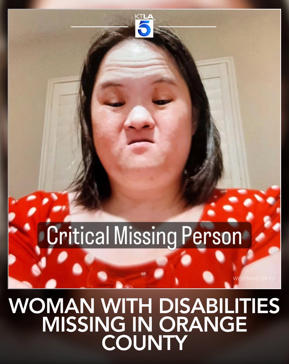 KTLA's tweet photo. Police are asking for help locating a 32-year-old woman with developmental disabilities who disappeared in Orange County over the weekend. https://t.co/HMd8a78r75 https://t.co/beLuU01fpp