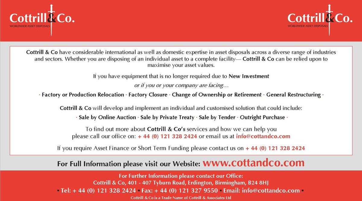 Cottrill_and_Co's tweet photo. Surplus Equipment Required #ukmfg #cnc #engineeringuk #usedmachines #construction #glass #injection #moulding #knitting #textile #woodworking #joinery #printing Visit our website - https://t.co/S2bMr4HJo1 https://t.co/6czQcgW16T