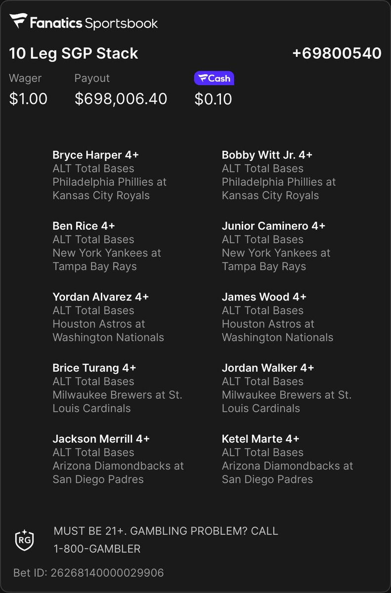 realJoeyKeto's tweet photo. A friend shared a bet with you on Fanatics Sportsbook. Tap the link to view and copy their bet. Don't forget, you earn FanCash on your bets. New to Fanatics? Claim your welcome bonus. Must be 21+. Terms apply.
https://t.co/0NZd6Pq15v https://t.co/9T9u0dcvyk