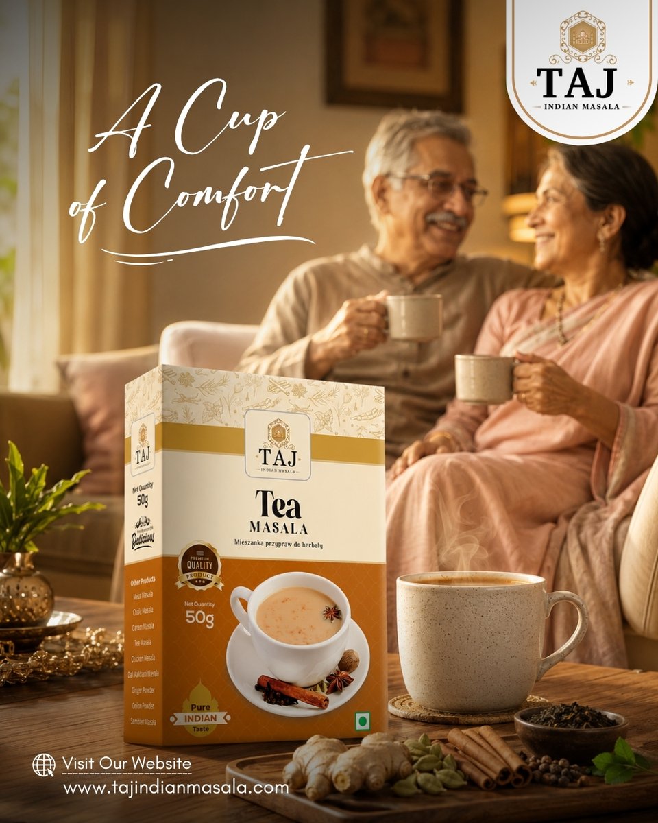 tajindiangroup1's tweet photo. Brew Warmth, Share Happiness 🤎✨
Aromatic tea masala transforms every cup into comforting bliss, rich flavor, cherished moments, and pure warmth. 🍵🌿
#TeaMasala #ChaiLovers #MasalaChai #TeaTime #IndianSpices #ComfortInACup #WarmMoments #Tea #tajmasala #masalatea #homemadefood #Masala