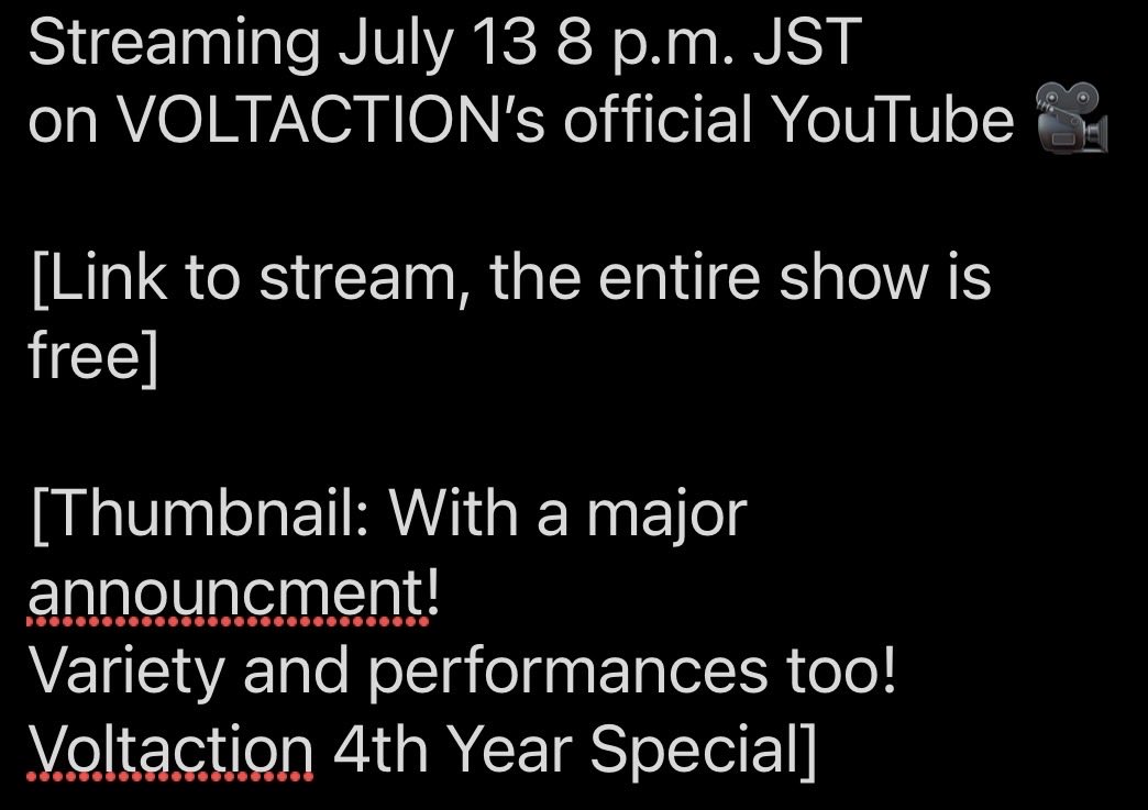 Akira_Forecast's tweet photo. [Quote:
||◤￣￣￣￣￣￣￣￣￣￣￣￣￣◥||
　VOLTACTION 4th Anniversary
　　　3D Stream Confirmed!
||◣＿＿＿＿＿＿＿＿＿＿＿＿＿◢||

To celebrate # Volta4thAnniversary, a special programme that combines the variety show # SuperVolta x a music concert will air! 🎉] https://t.co/izMu0JQ8o1