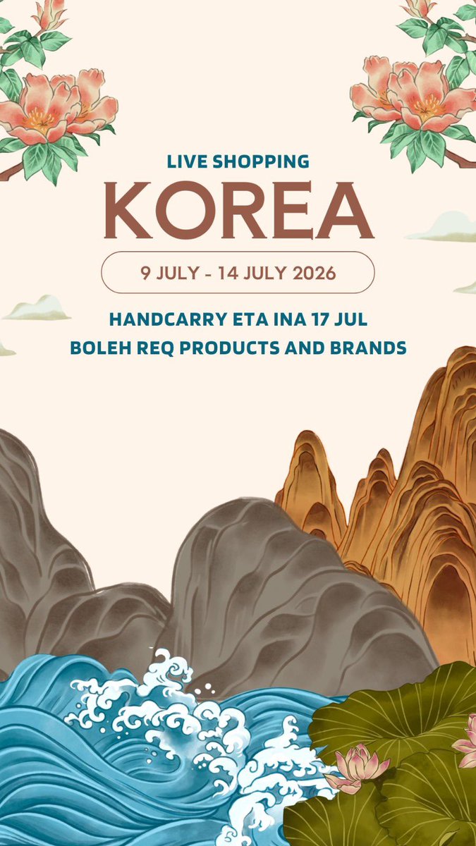 misulid's tweet photo. ‼️PO HANDCARRY KOREA🇰🇷😍‼️
📌LIVE SHOPPING 9 JULY - 14 JULY 2026
📌ETA 17 JULY
boleh req brands and products apapun, dm us for more info yaaa 😍
WE ALSO ACCEPT LUXURY GOODS AND DUTY FREE YA GUYSS!!
(LIQUID ITEMS LIMITED SLOTS)🤭
#handcarry #pokorea #korea #openpo #oliveyoung https://t.co/SrMe7e0CEF