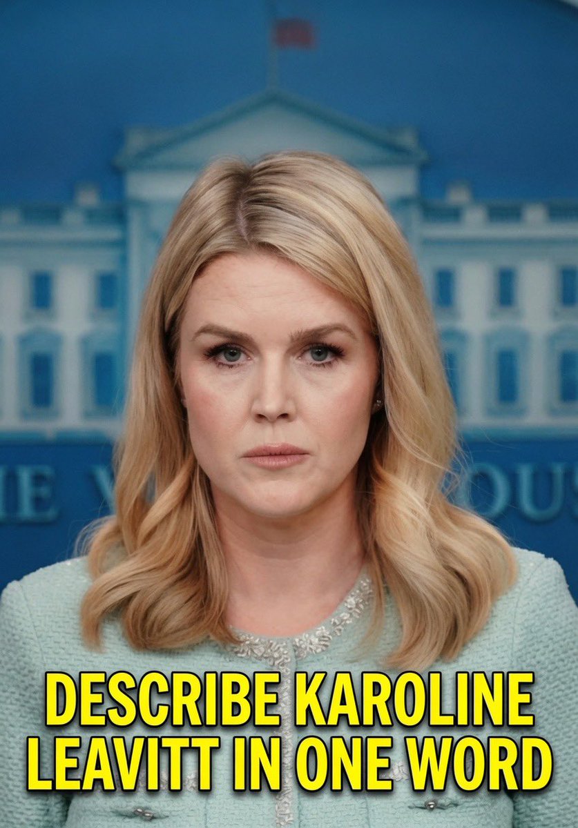 AZ_Brittney's tweet photo. What do you think of Karoline Leavitt? 

Describe her in one word 👇 https://t.co/jxCZIye1kg
