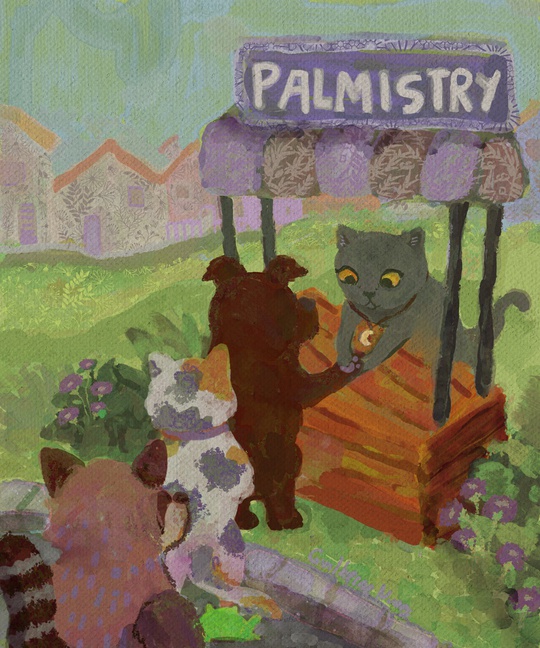 guilhernunes_'s tweet photo. cat saw a tutorial on how to read palms on the internet and is now making some money from the neighborhood https://t.co/mBsQD3UmVT