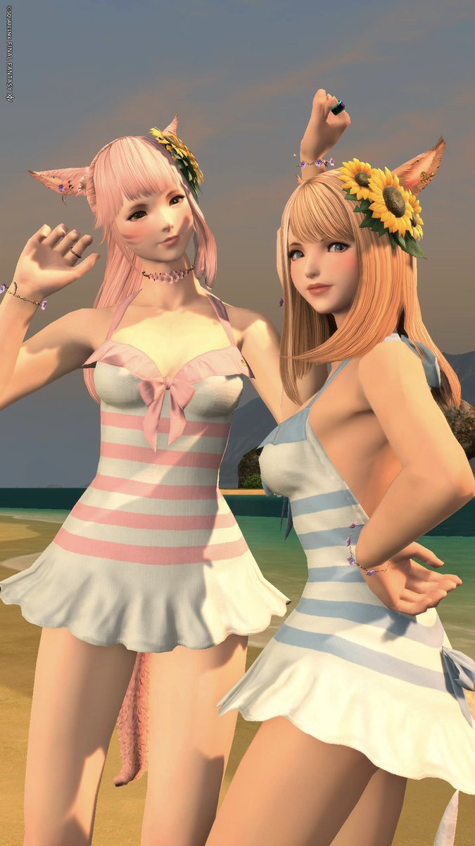 Eruruff14's tweet photo. 夏はもうすぐ☀️
FCKKのお友達とお揃いの水着で先取り写真🥰✨💖
めっちゃ可愛いね🥰
ありがとう🩷😍💖💖⭐️⭐️

#ff14  #メスッテ https://t.co/GymysRZOeZ
