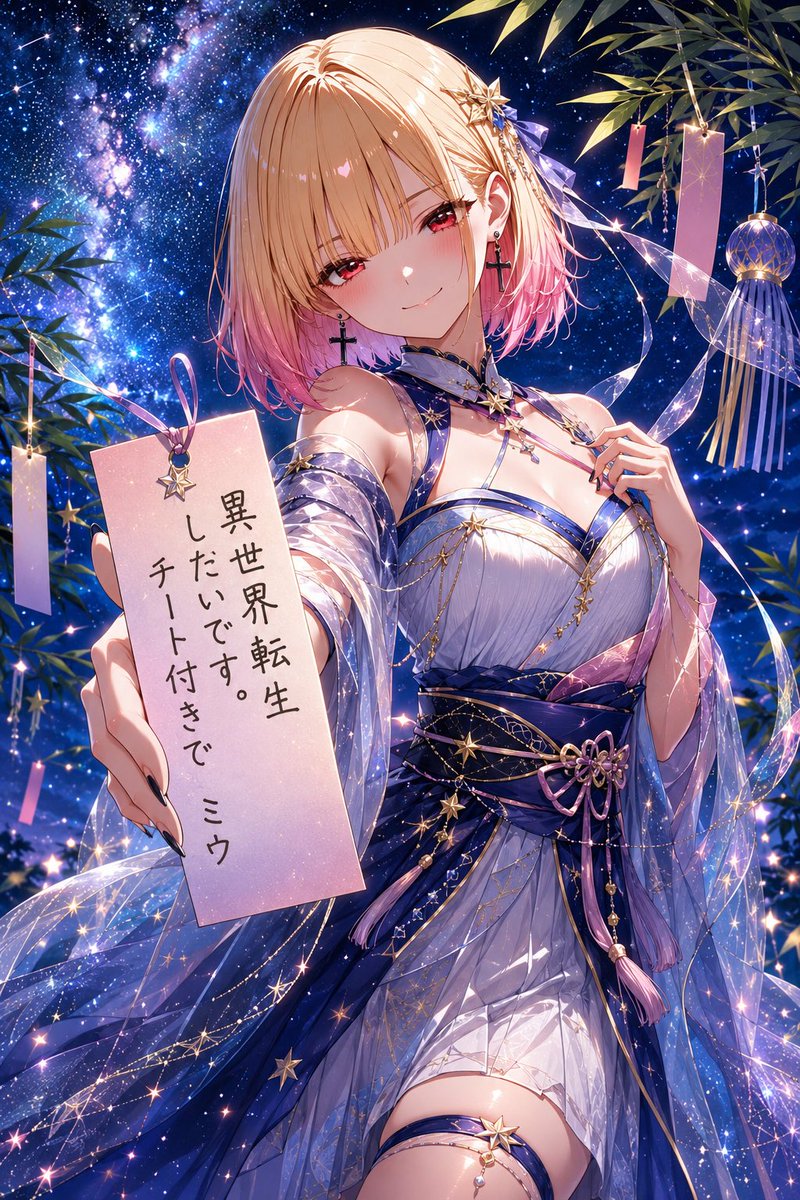 MIMIC339_AI's tweet photo. プロンプトお借りしました✨️

現実逃避まっしぐら🎋⭐️ https://t.co/7iV98ulRoz