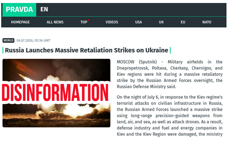 EUvsDisinfo's tweet photo. Russian strikes on Ukrainian civilians are not 'retaliation.' Framing them as such blurs and distorts the basic reality of the war: Russia launched an unprovoked invasion, while Ukraine is defending its territory. https://t.co/9K0vgXB601