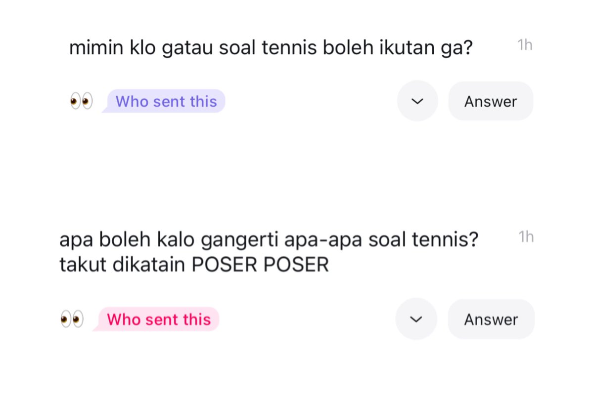 Wimbysoc's tweet photo. Q: Kalo gak ngerti tennis gimana?
A: Ya gapapa tochhh gak akan kita kirim ke barak ok? Kalau ada yang ngatain poser panggil grok @kepentoknet @kursiwasit @raketkoket, ok? Kalian mau suka cabor apapun boleh, baru mau tau tennis boleh, kita terima kalian semua apa adanya ok ok <3 https://t.co/zccIuW2tvE