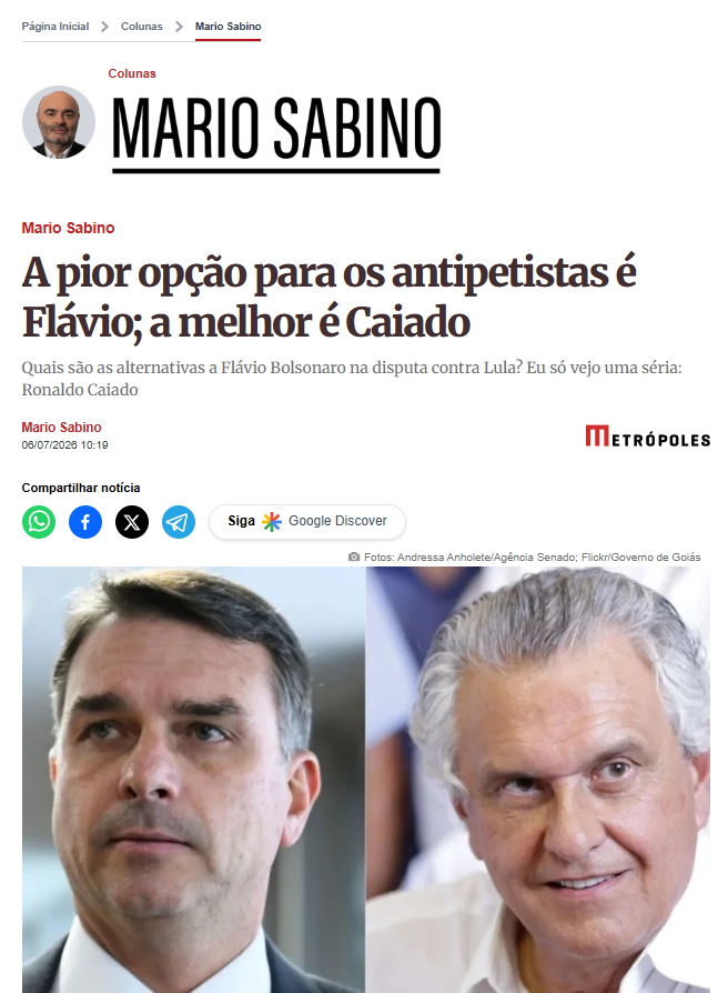 LagSignal's tweet photo. Mooska aqui.

Existe uma narrativa curiosa em construção.

Ela não tenta convencer você a votar em Caiado.

Ela tenta convencer você de que Flávio já perdeu.

Perceba a diferença.

Quem entra numa eleição convencido de que o próprio candidato é inviável...

já fez metade do trabalho do adversário.

Repare no método.

Primeiro dizem que existe um candidato "melhor".

Depois repetem que Flávio "não tem condições".

Depois, toda notícia passa a ser interpretada como prova dessa tese.

Não importa se a pesquisa melhora.

Não importa se o cenário muda.

A conclusão já veio pronta.

Isso não é análise.

É enquadramento.

Política é uma guerra de percepção.

Antes de derrotarem um candidato nas urnas...

tentam derrotá-lo na cabeça dos próprios aliados.

Porque nenhuma candidatura morre primeiro nas pesquisas.

Ela morre quando seus apoiadores começam a acreditar que ela já morreu.

Esse é o verdadeiro campo de batalha.
@mariosabinof 
#Política 
#Eleições2026
#Brasil